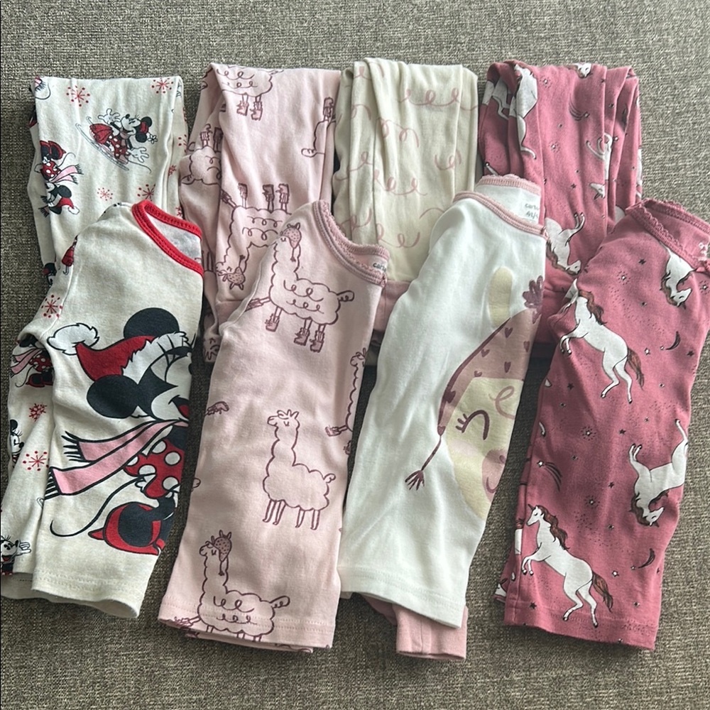 Kids Pajamas Set - Pink and White